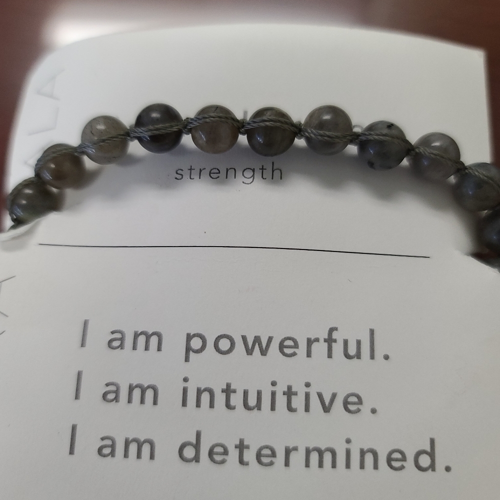 Mala and Mantra labradorite strength bracelet